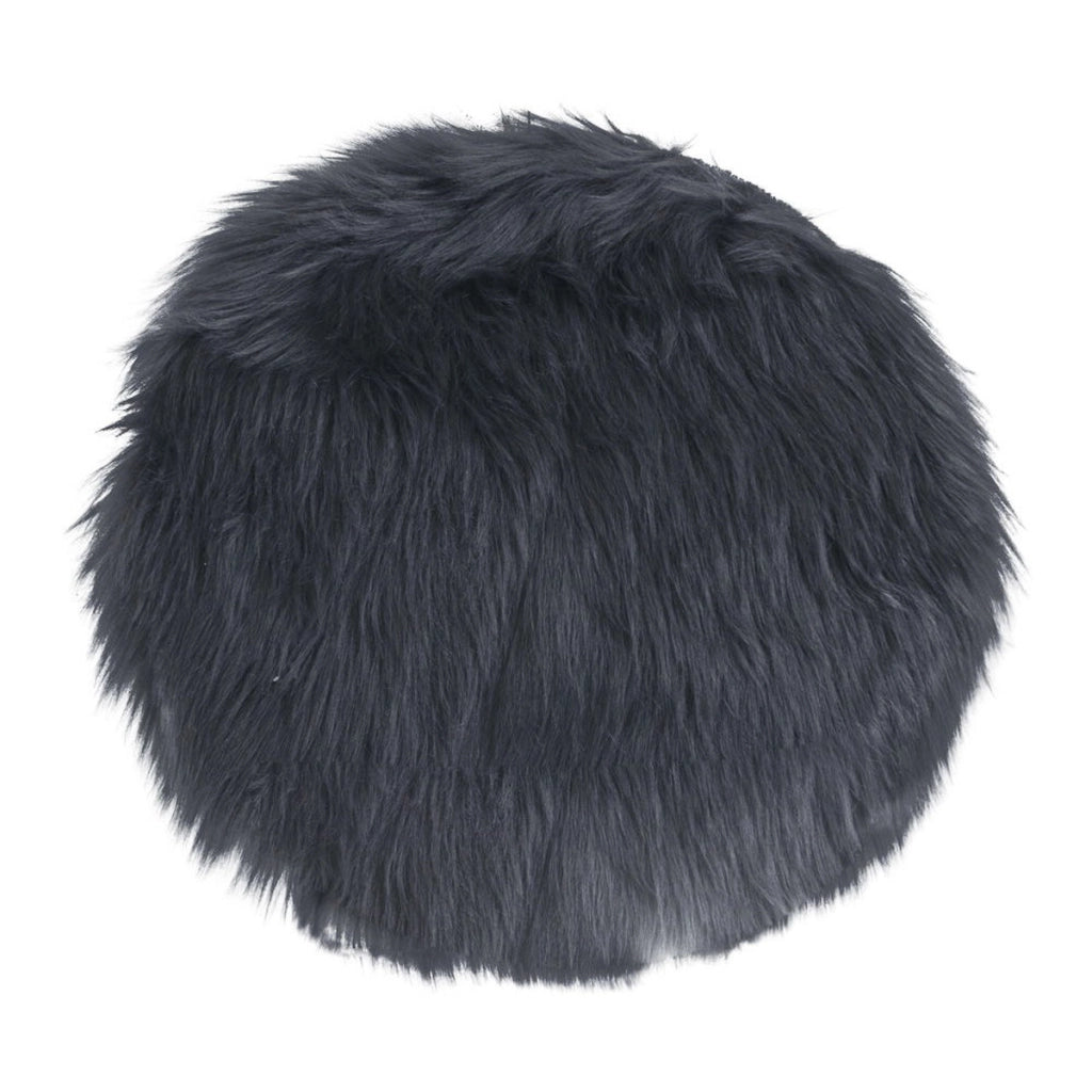 Pouf Lambskin, Grigio, Poliestere, 35x35x6,5 cm