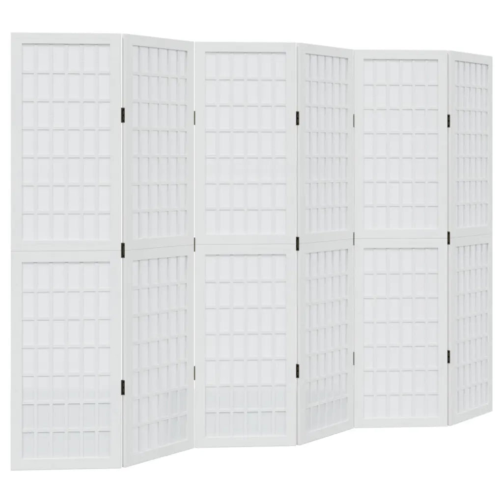 Divisorio Ambienti | Divider per stanze | Paravento 6Pannelli Bianco Legno Massello di Paulownia