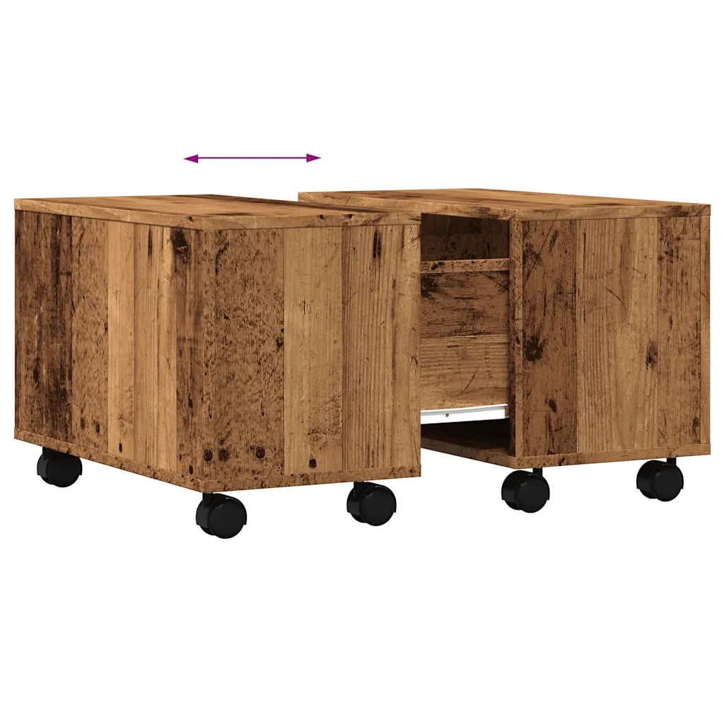 Tavolino da Salotto Legno Antico 60x60x38 cm Legno Multistrato