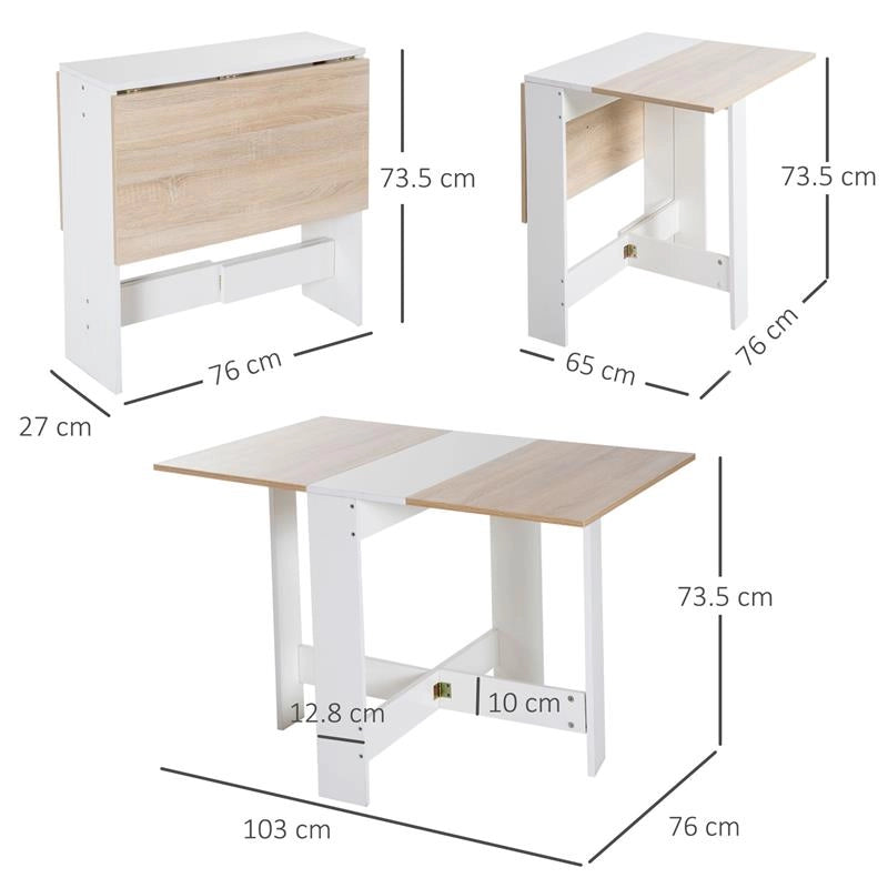 TAVOLO DA PRANZO MODERNO SALVASPAZIO 103 X 76 X 73.5CM  BIANCO E ROVERE