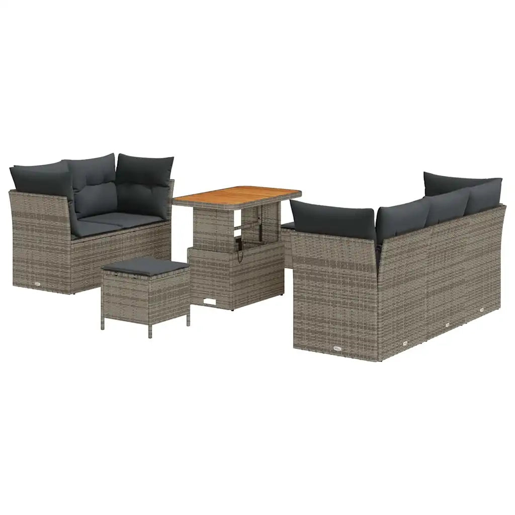 Set Divano da Giardino con cuscino 8 pcs Grigio 3363383