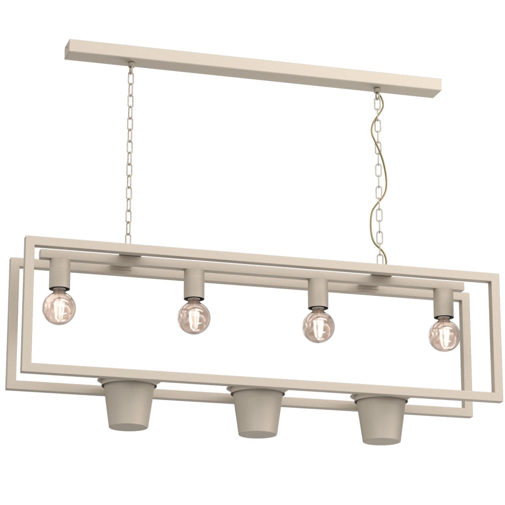 Lampada sospesa decorativa Flores 4xE27 beige Luminex