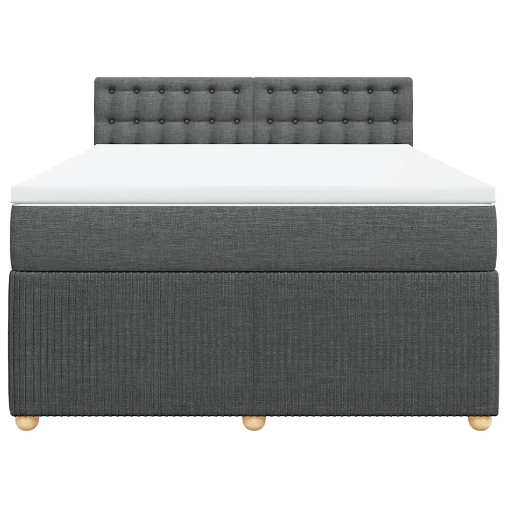 Giroletto a Molle con Materasso Grigio Scuro 140x200cm Tessuto 3287494