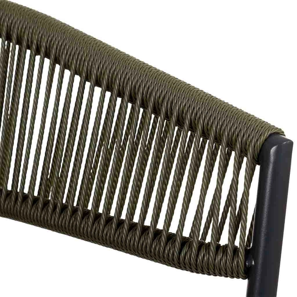 Sedia in rattan sintetico verde 56x61x78