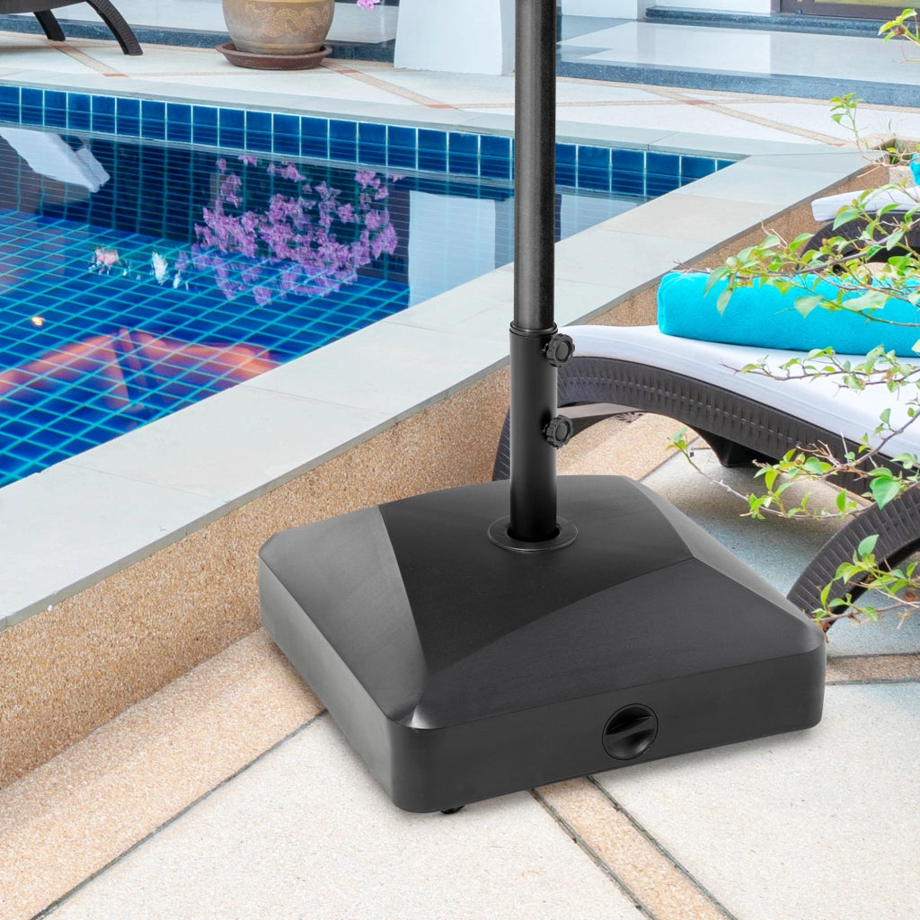 Base per ombrellone quadrata con ruote ¨C zephmum ¨C 54,5x54,5x46,5 cm nero