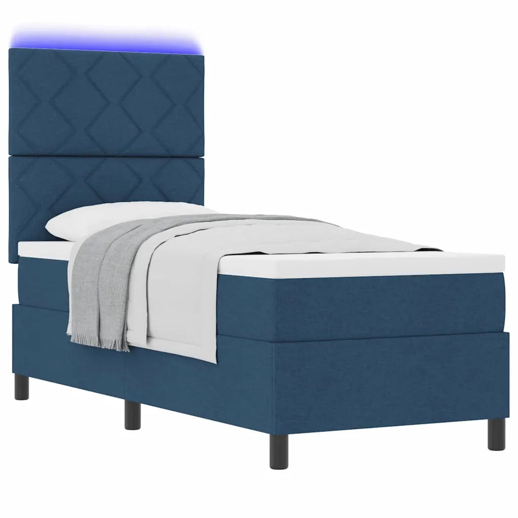 Letto a molle con materasso con led Blu 80 x 200 cm Tessuto 3342906