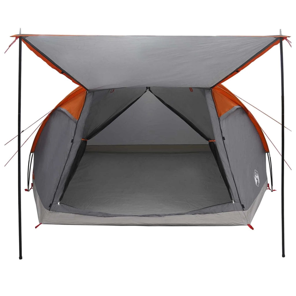 Tenda Capanna Grigio e arancione 8 persone Poliestere e Acciaio 42028589