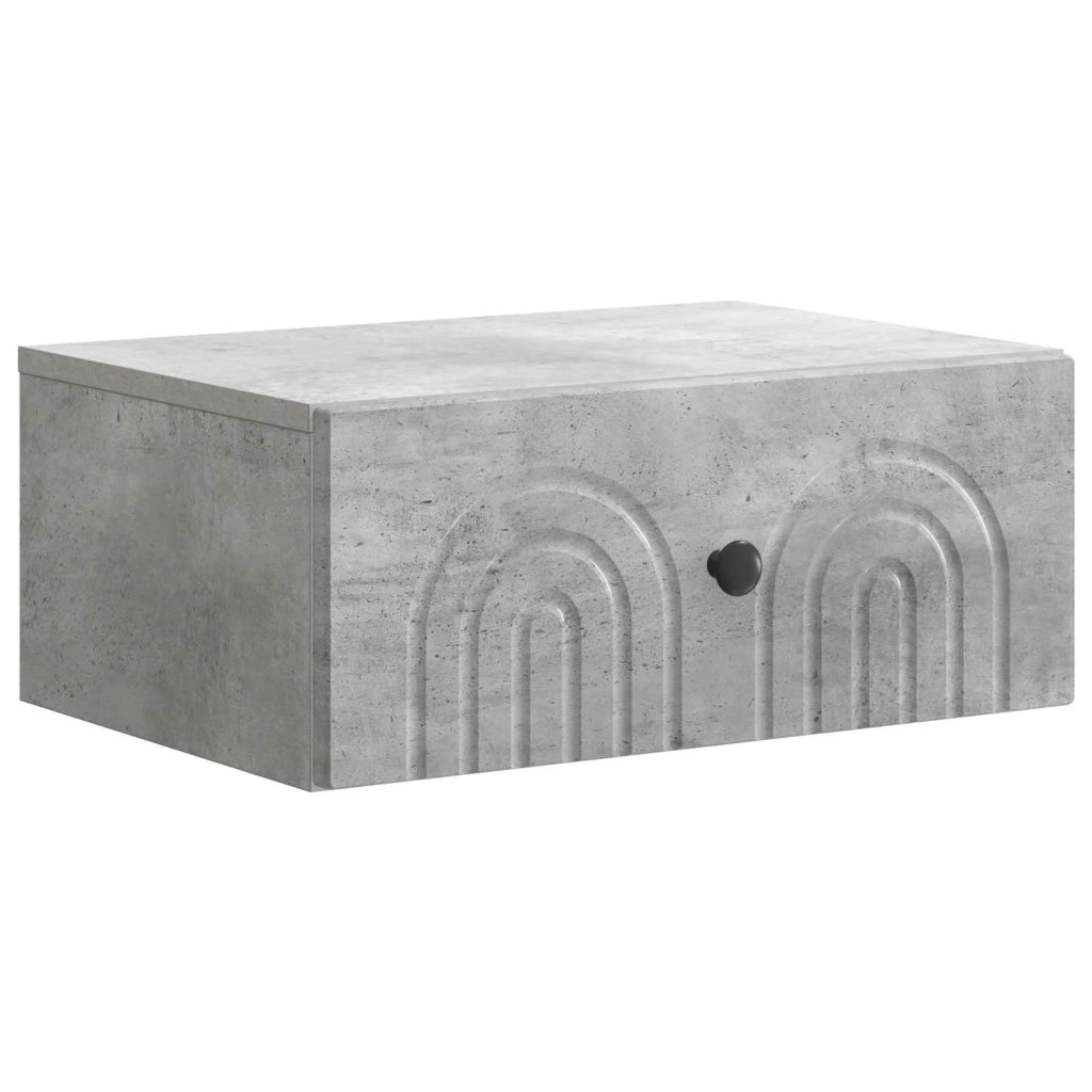 Mobiletto da notte a muro con cassetto 2 pcs Grigio Cemento 898112