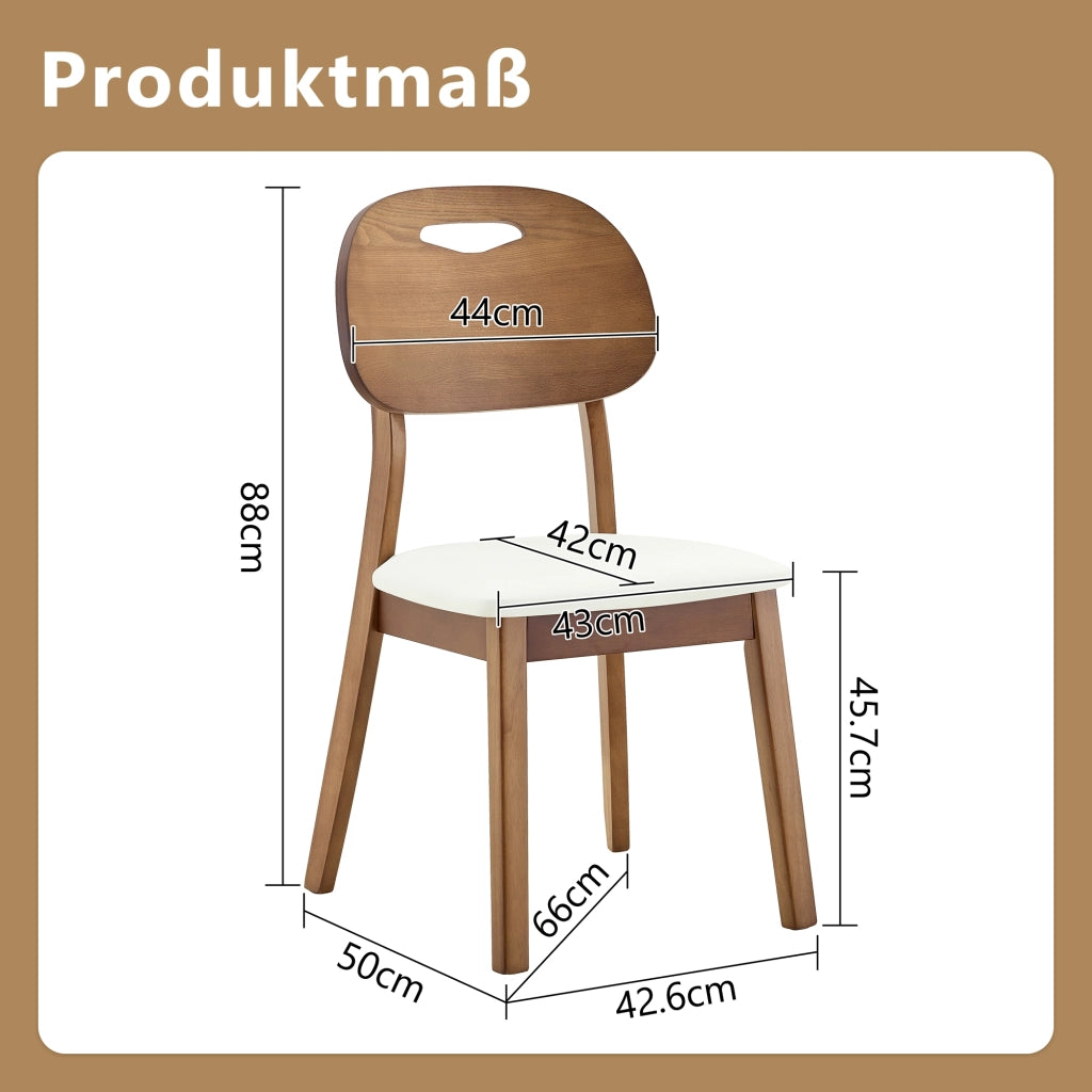 Set di 2 sedie da pranzo moderne con schienale ovale, seduta imbottita e maniglia integrata