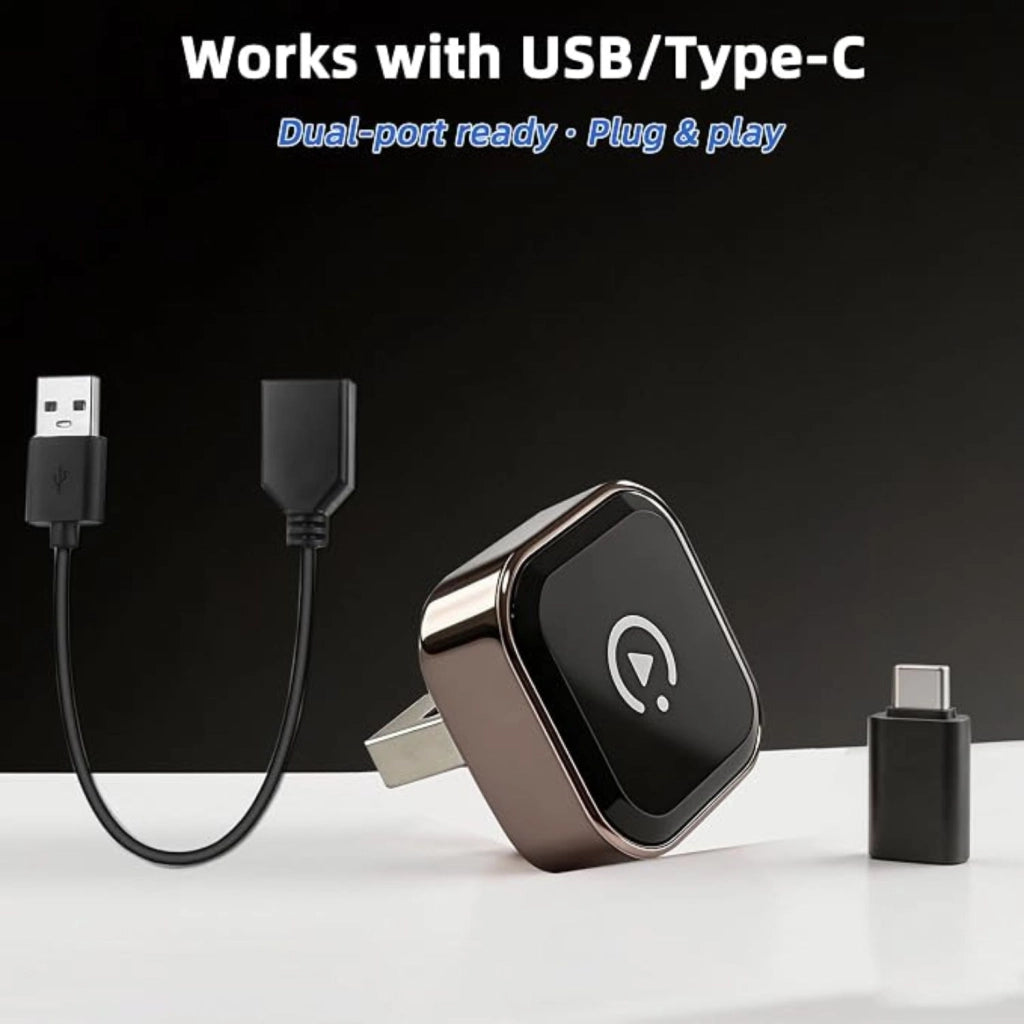 Adattatore Carplay Wireless Per Auto USB A, adattatore USB-C incluso