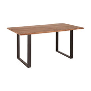 Table ARKAYA 160 cm – Piano in legno di acacia selvatica verniciato e gambe in metallo nero a U – Stile industriale