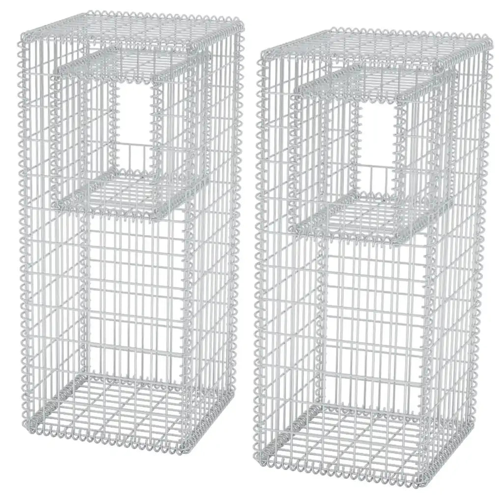 Pali/Fioriere in Gabbione 2 pz in Rete Acciaio 50x50x120 cm CFW5409965