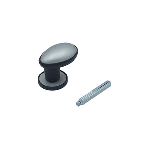 Maniglia su rosetta tonda SAGUATTI  261/45EQ in alluminio argento satinato