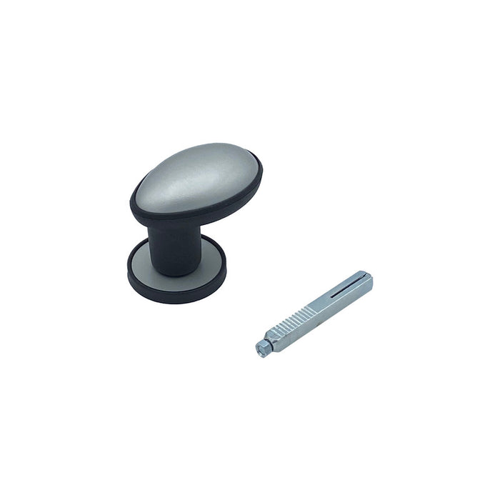 Maniglia su rosetta tonda SAGUATTI  261/45EQ in alluminio argento satinato