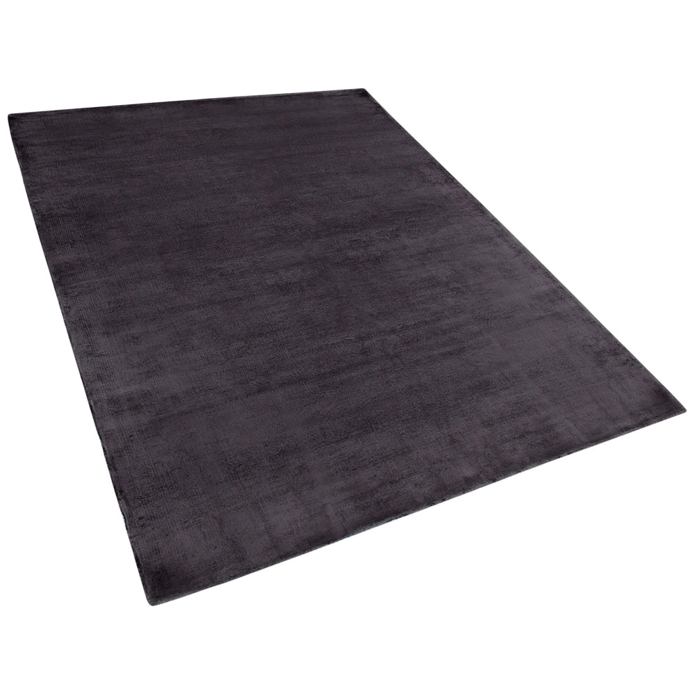 Tappeto in viscosa grigio scuro 160 x 230 cm a pelo corto capitonné moderno