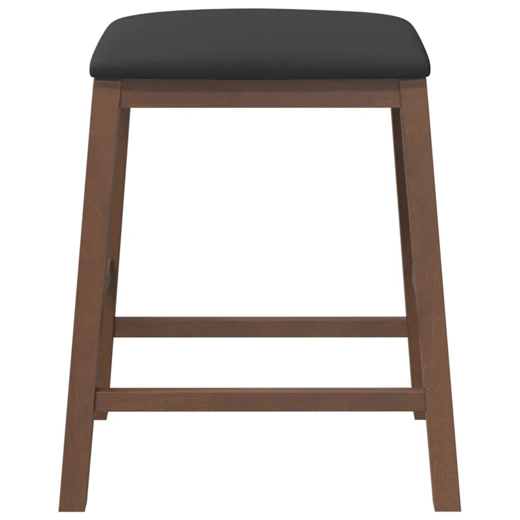 vidaXL Sedie da Bar con Cuscini 2pz Marrone Legno Massello di Hevea