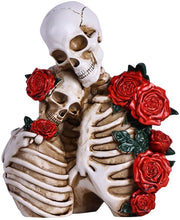 Decorazione da parete gotica, coppia di figurine di cera di scheletto, decorazione di Halloween, oggetto da collezione, regalo di nozze (piccolo)