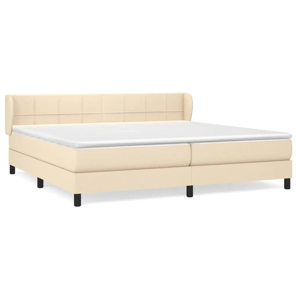 Giroletto a Molle con Materasso Crema 200x200 cm in Tessuto 3126274