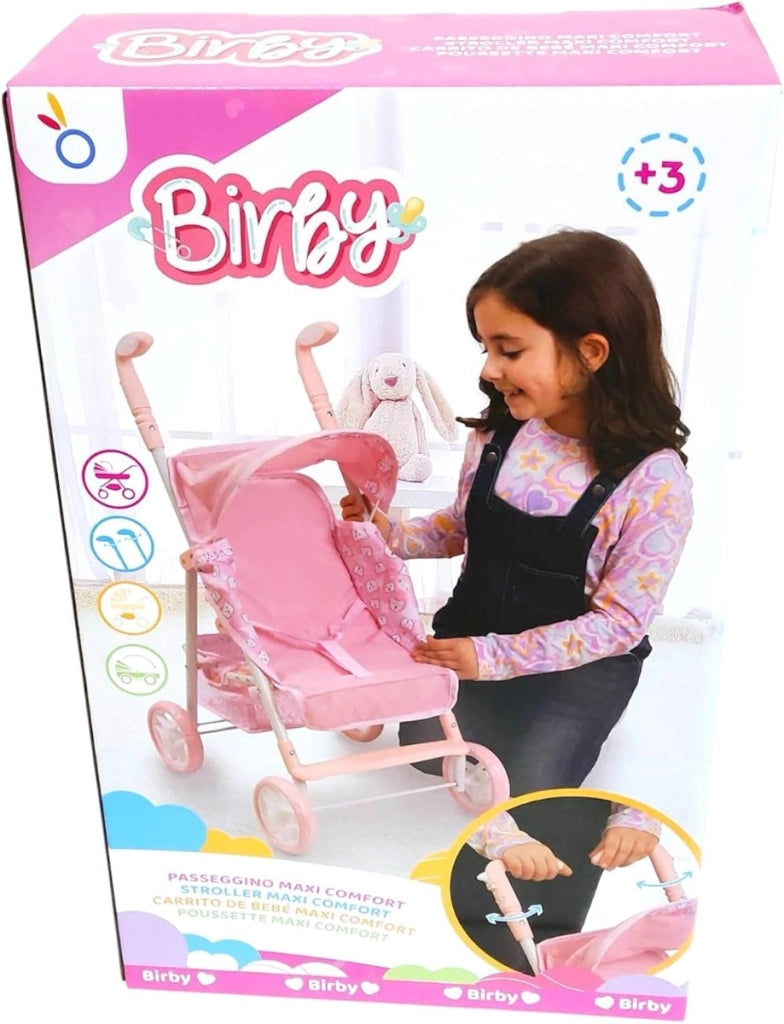 Passeggino Per Bambole Reborn, Passeggino Per Bambole 2 Anni, Carrozzina Per Bambole Rosa Modello 2025 Misure 54x 34,5 x