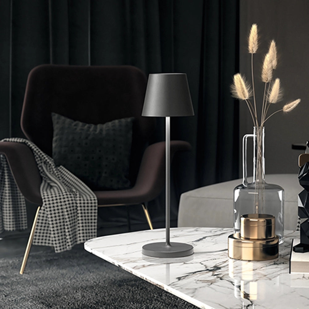Lampada Tavolo Esterno Moderna Diva Alluminio Grigio Led 1,5W 3000K