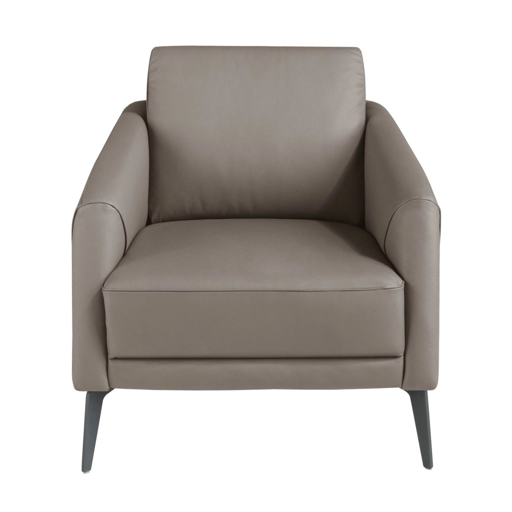 Poltrona in pelle grigio scuro