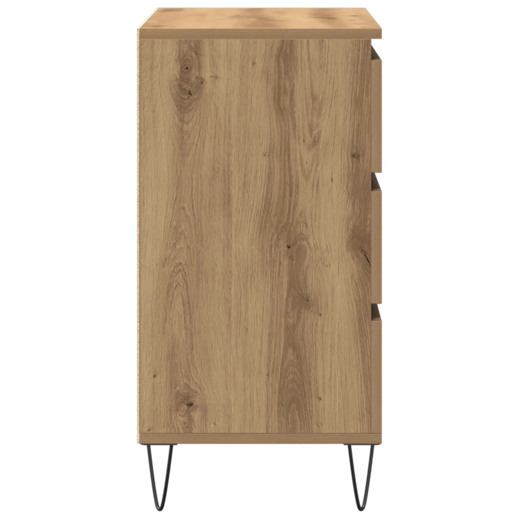 Credenza con Cassetti Rovere Artigianale 60x35x70 cm Legno Ingegnerizzato