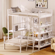 Letto mezzanino metallico 90x200cm - Xylo - bianco, multifunzione