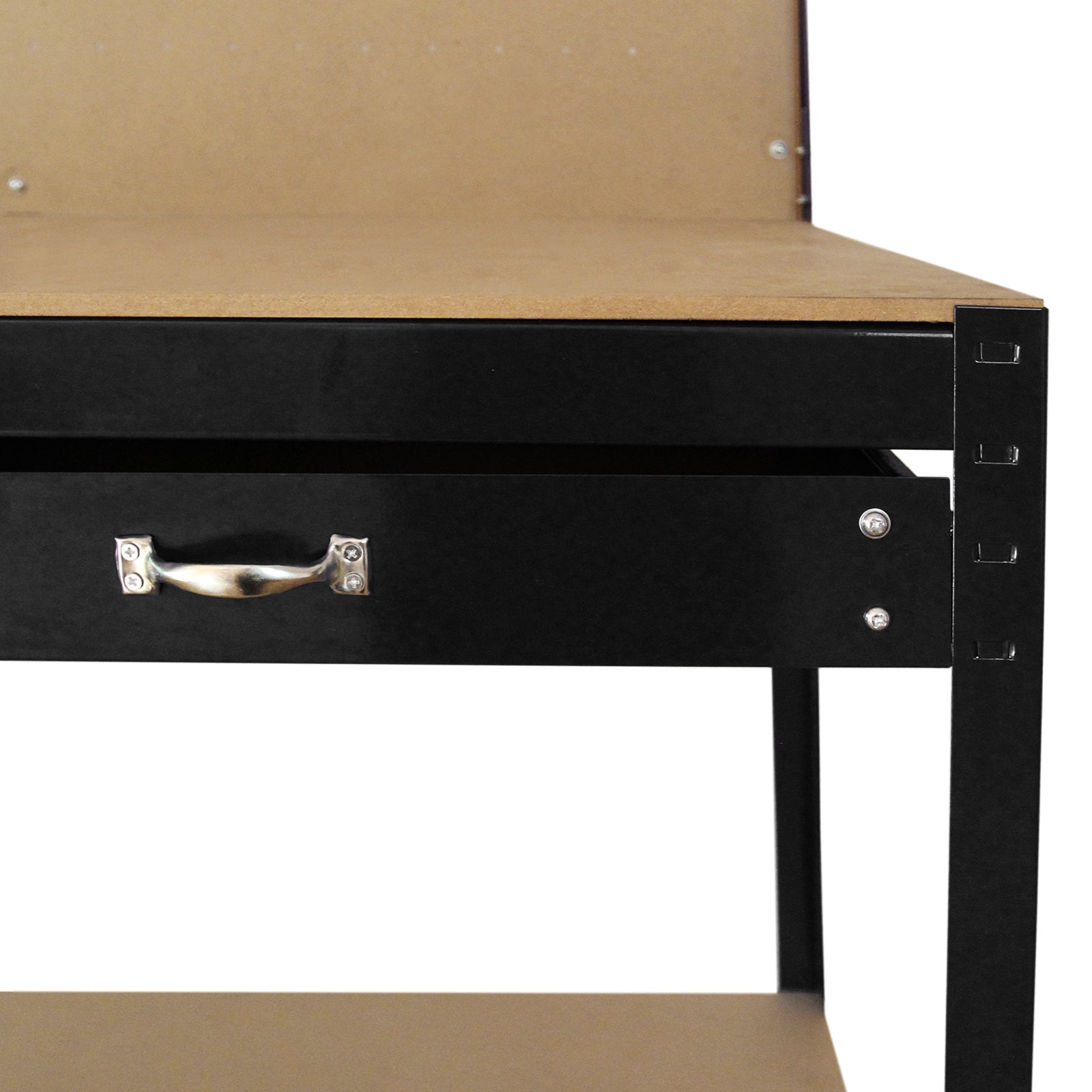 Banco da Lavoro con Parete Porta Utensili Senza Bulloni e Cassetto Portata 370kg