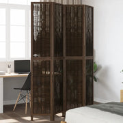 Divisorio Ambienti | Divider per stanze | Paravento 4 Pannelli Marrone Scuro Massello Paulownia