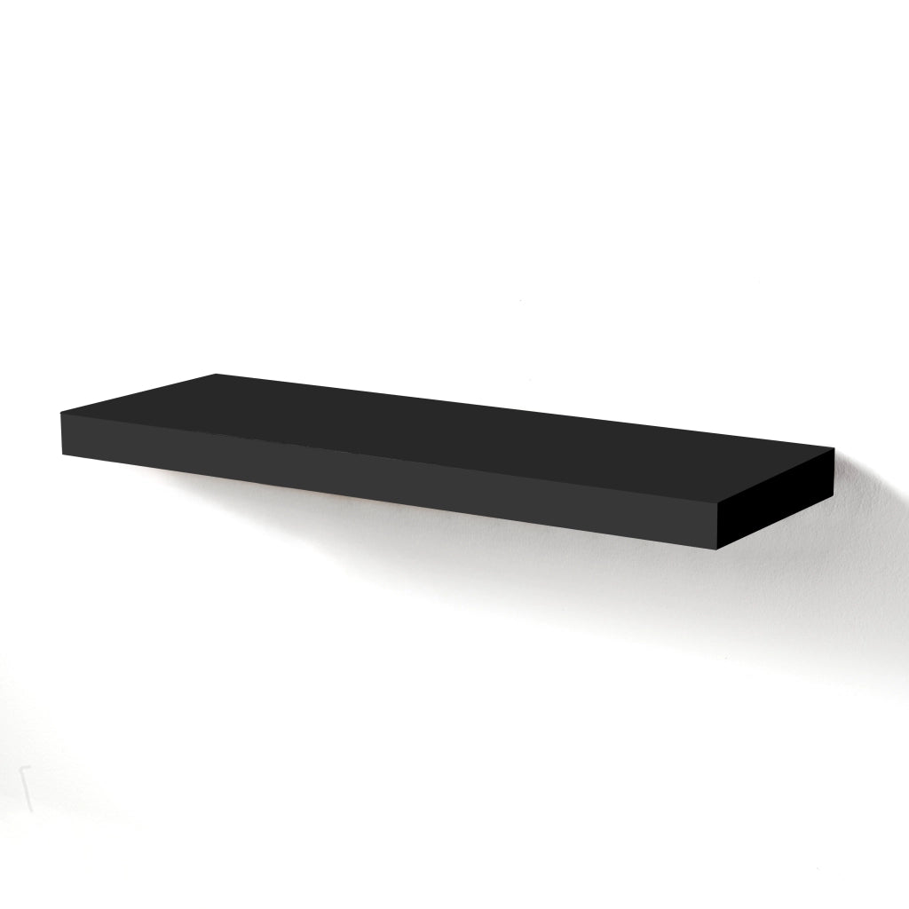Mensola ARVADA BLACK 60 cm in metallo nero e vetro effetto marmo