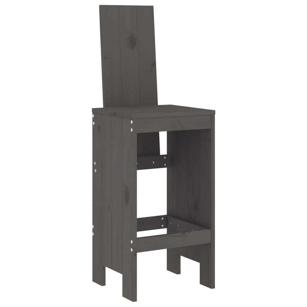 Set Bar da Giardino 5 pz Grigio in Legno Massello di Pino 3157777