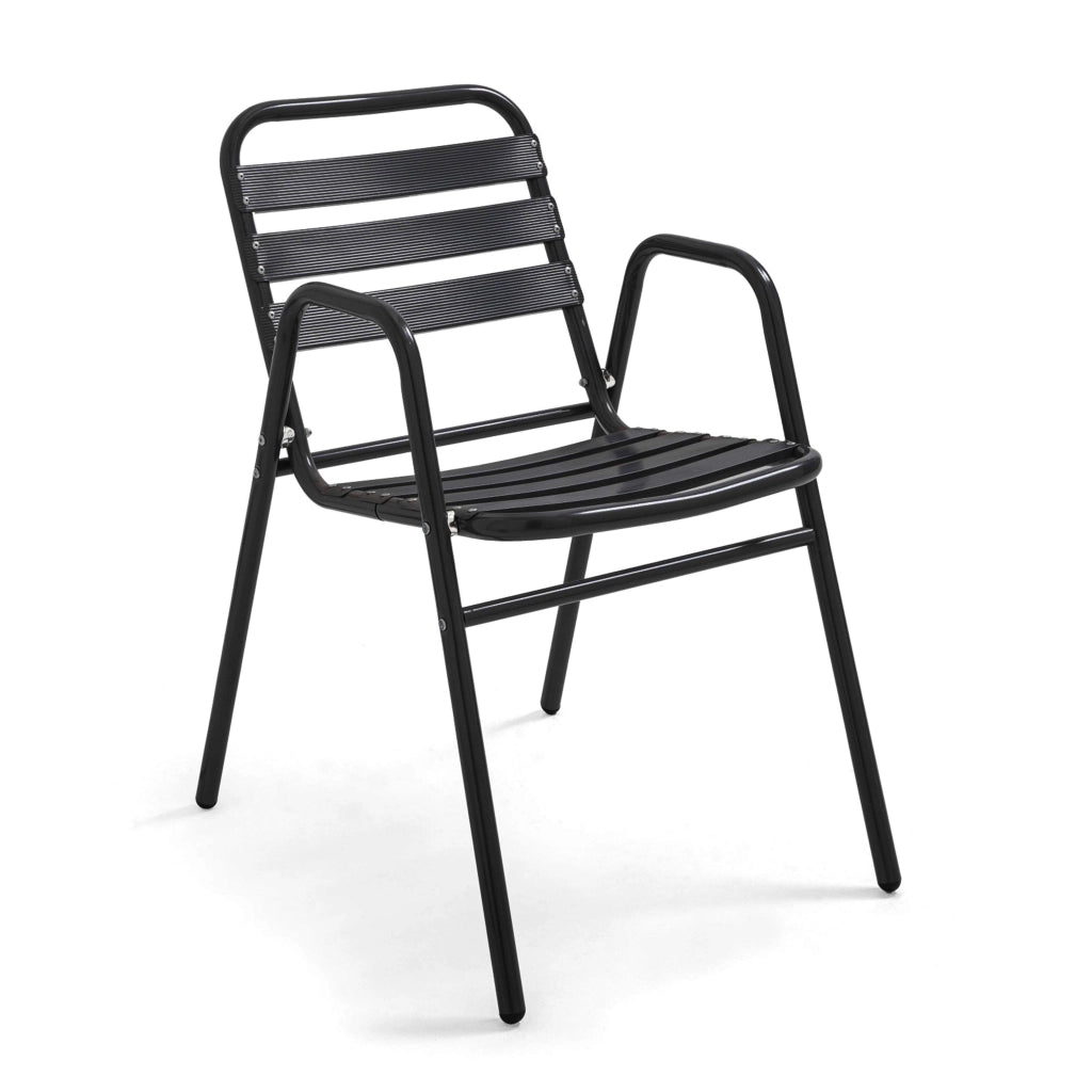 Oviala - Salottino da giardino bistrot 2 posti in alluminio grigio