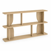 Libreria Moderna Design Minimal Con 4 Vani A Giorno E 3 Ripiani Per Soggiorno Corridoio Studio Ufficio Mobile Stile Contemporaneo In Melaminico 160 X 74 X 34 Cm Rovere Naturale