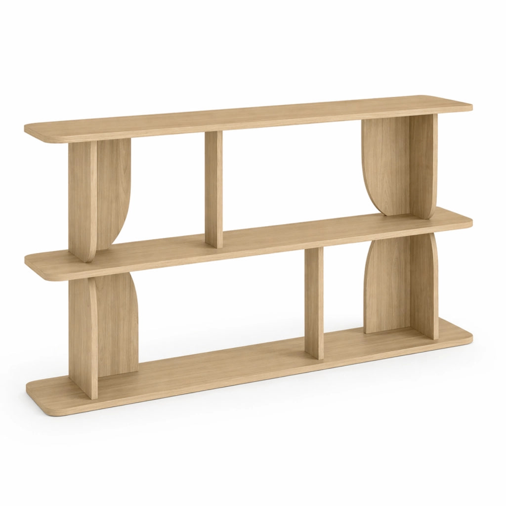 Libreria Moderna Design Minimal Con 4 Vani A Giorno E 3 Ripiani Per Soggiorno Corridoio Studio Ufficio Mobile Stile Contemporaneo In Melaminico 160 X 74 X 34 Cm Rovere Naturale