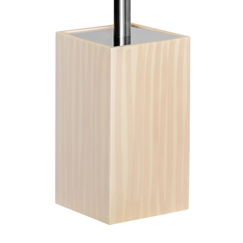 Porta scopino wc serie cool da appoggio color legno chiaro, realizzato in poliresina