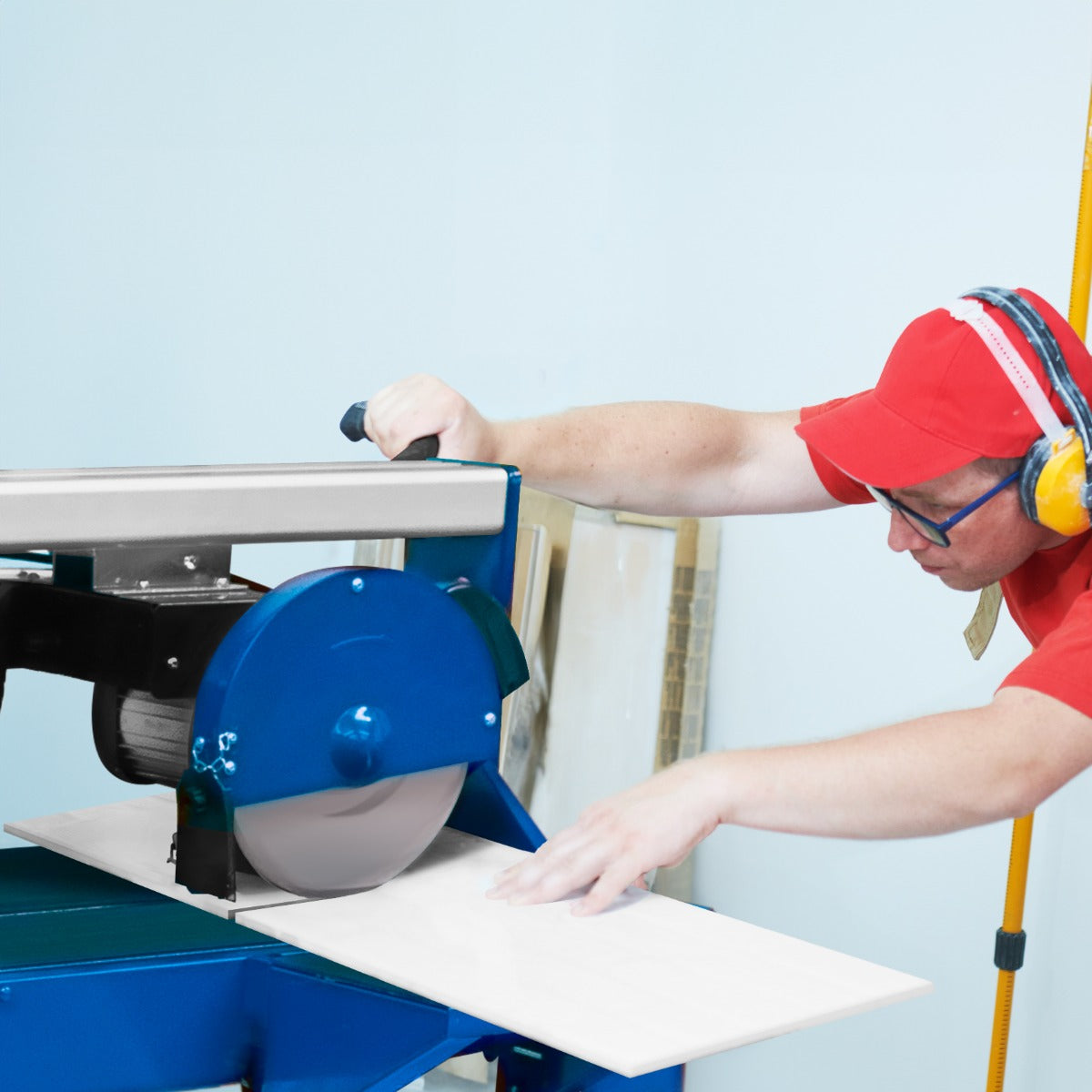 Tagliapiastrelle Profesionale ad Acqua Guida Laser Taglio Angolo 45° 1200W 120cm