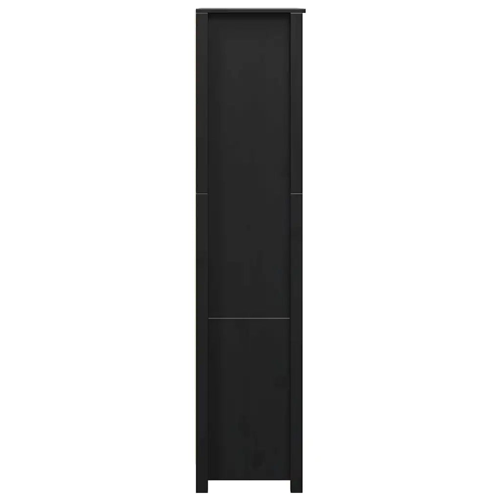 Credenza | Madia | Buffet da pranzo | Armadio da pranzo Nera 80x35x154 cm in Legno Massello di Pino