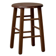 Sgabello con seduta rotonda  h 47cm  color noce scuro gamba dritta
