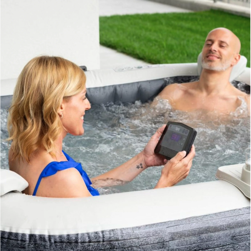Spa gonfiabile idromassaggio quadrata 4 posti con WiFi e luce LED, 211x211x71 cm riscaldamento 40°C per esterno - Intex
