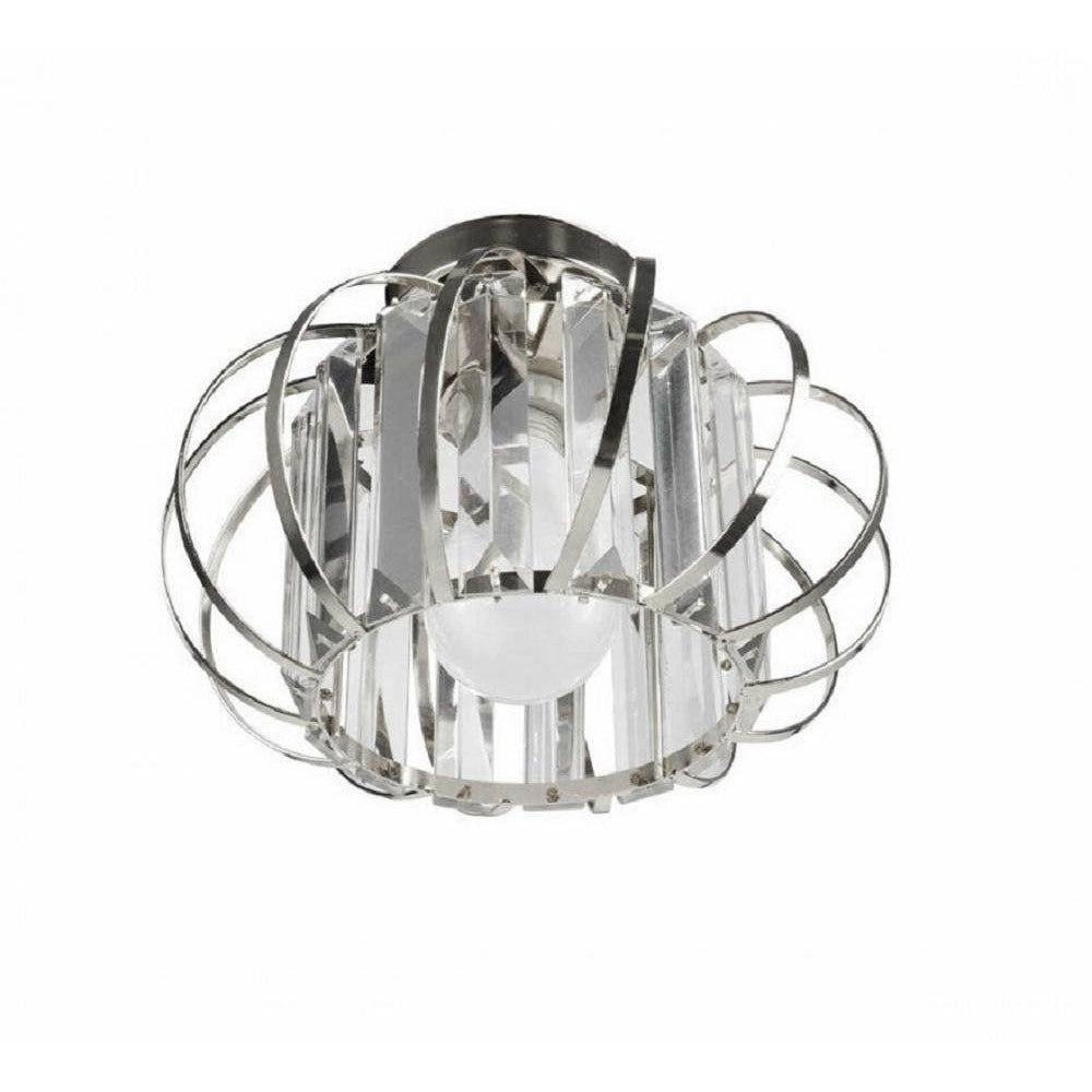 Trade Shop - Lampadario Da Soffitto E27 Design Moderno In Metallo Cromato Oro Argento -