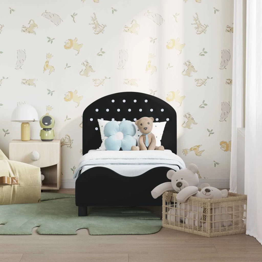 Struttura letto per bambini con testata Nero 70 x 140 cm