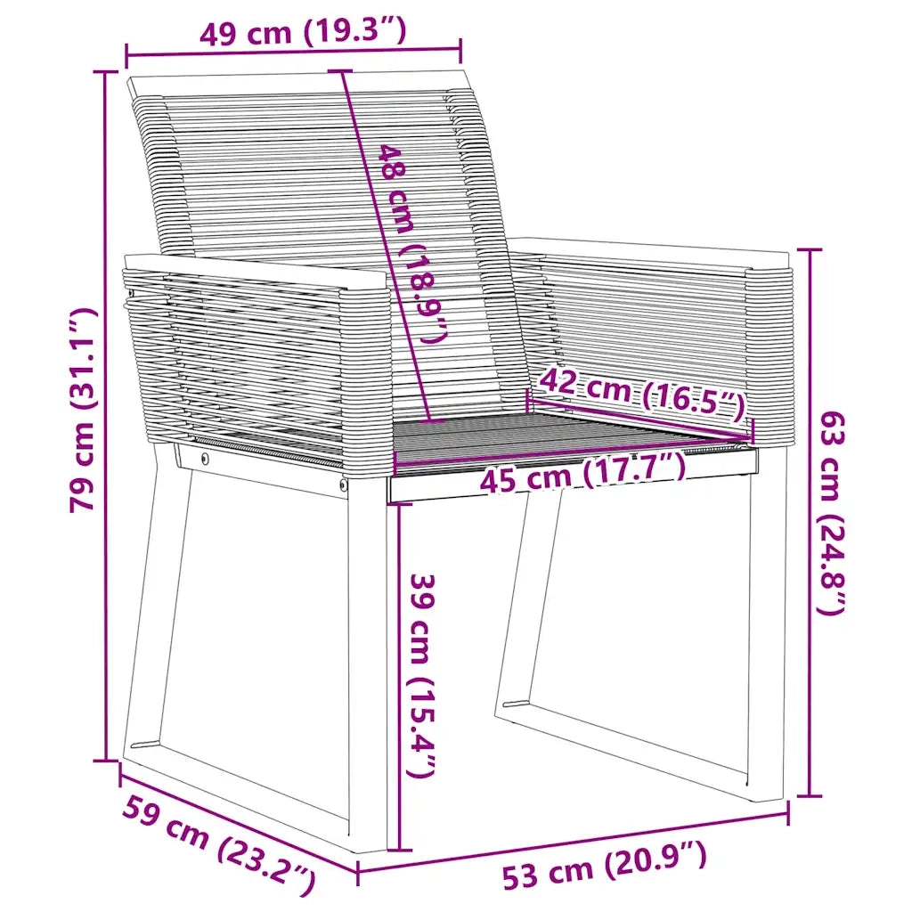 Sedie da Giardino 4 pz | Sedie da Esterno Nere in Polyrattan