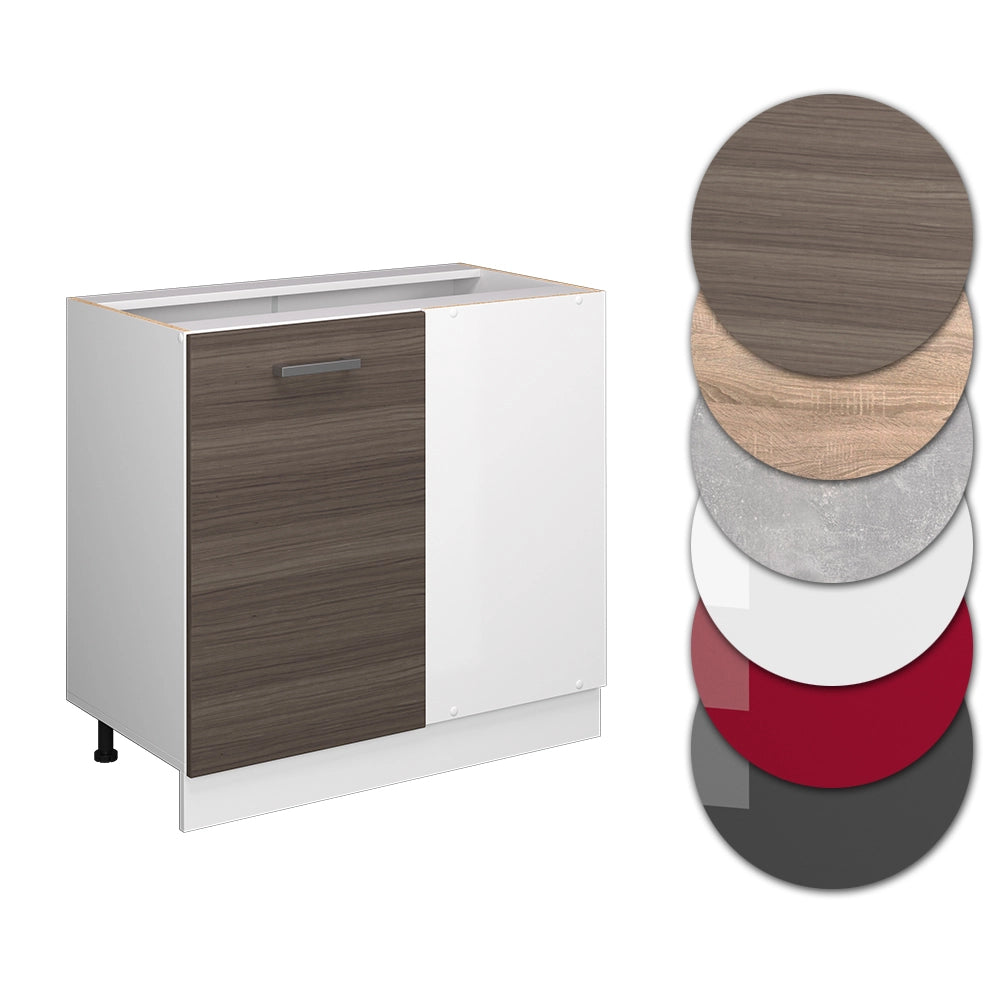 Mobile ad angolo cucina R-Line Grigio nobile/Bianco 86 cm senza piano di lavoro Vicco