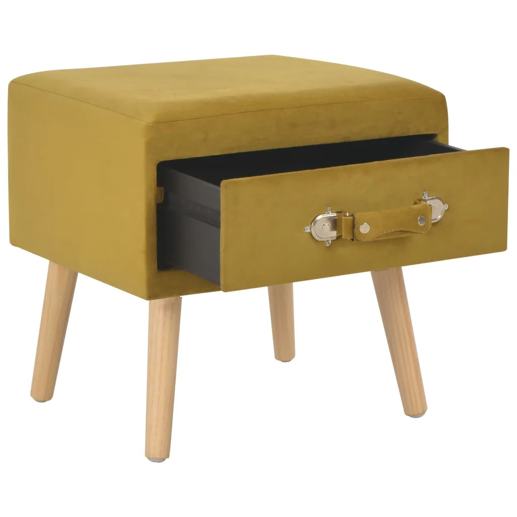 Comodini Senape 2 pz-Set di 2 Tavolino da notte 40x35x40 cm in Velluto
