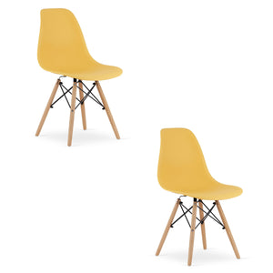 Sedia VALORA OSAKA senape con gambe naturali x 2