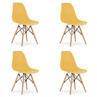 Sedia Valora OSAKA Senape Gambe naturali x4