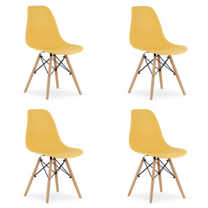 Sedia Valora OSAKA Senape Gambe naturali x4