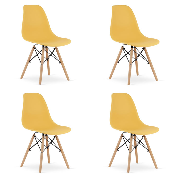 Sedia Valora OSAKA Senape Gambe naturali x4