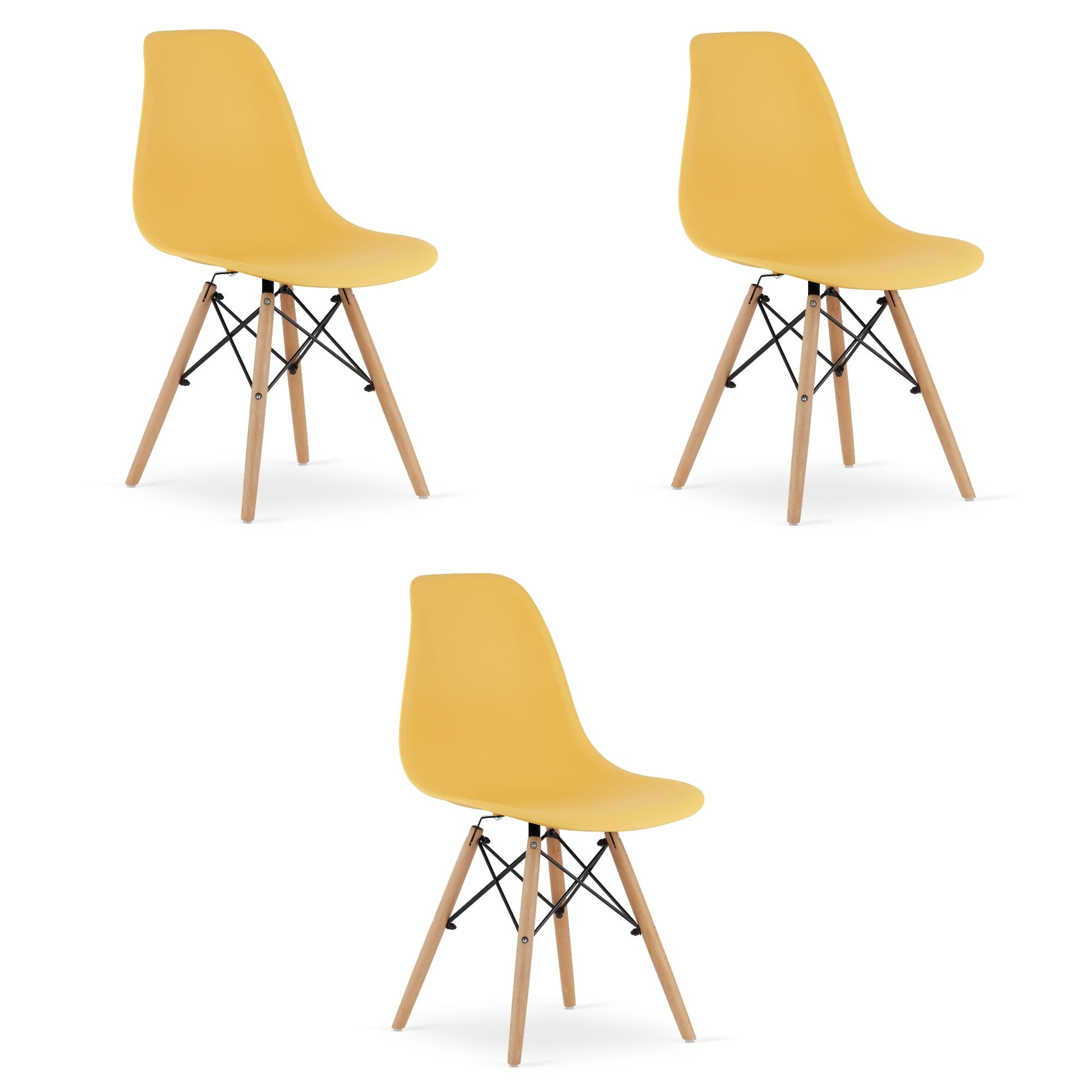 Sedia Valora OSAKA Senape Gambe Naturali Polipropilene x3