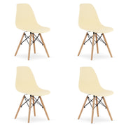 Sedia Valora OSAKA color crema con gambe naturali per soggiorno x4